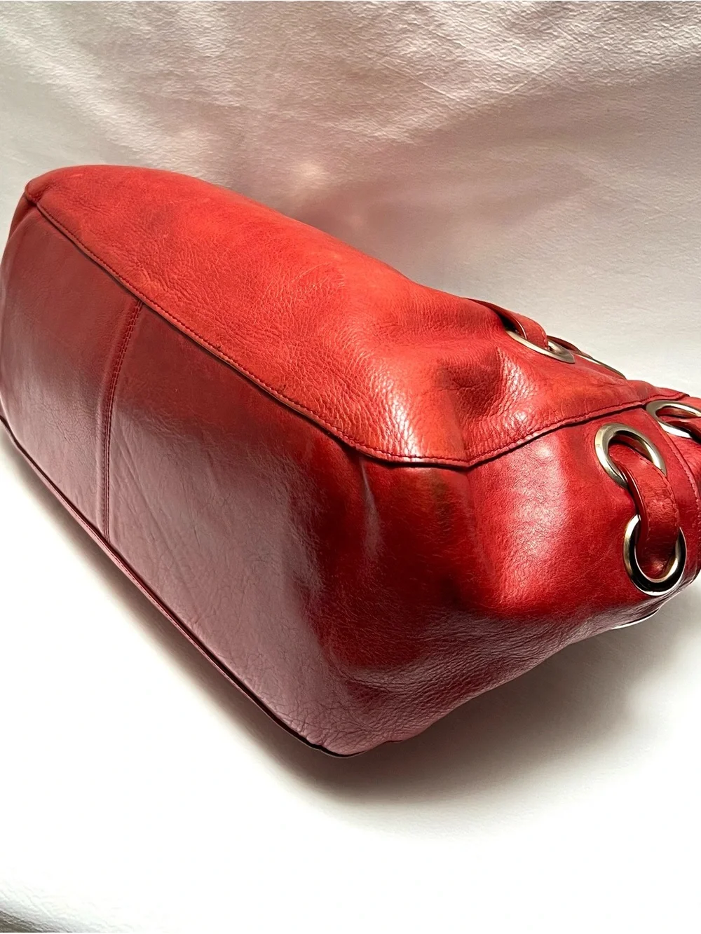 Authentic Red Leather Jimmy Choo Buckle Shoulder Bag With Dust Bag